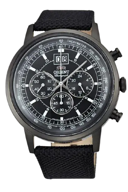 Reloj ORIENT: Cuarzo Classic Crono, Correa Nylon  -45 mm (FTV02001B)