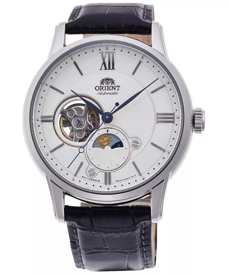 Reloj ORIENT: Automático SUN AND MOON  Classic, Correa de Cuero - 42.0mm (RA-AS0011S)