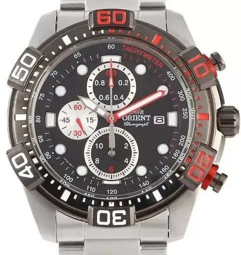 Reloj ORIENT: Cuarzo Sports Crono, Correa Metálica - 44mm (FTT16002B0)