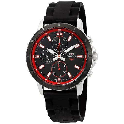 Reloj ORIENT: Cuarzo Sport Crono, Correa Silicon, 43.5mm (FUY03003B)